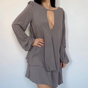 Free people deepv keyhole bellsleeve dress NWT XS